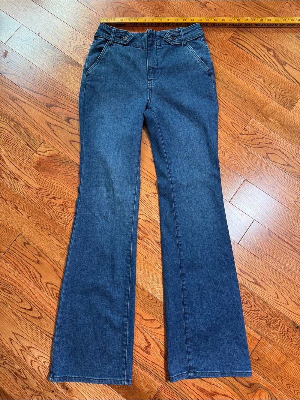 Pilcro Dark Blue High-Rise Flare Jeans
